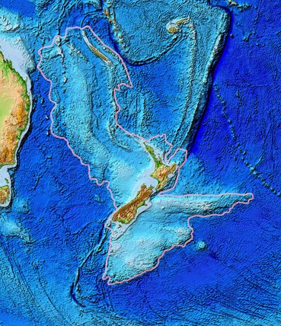Satelittbilde av nytt kontinent under vann.