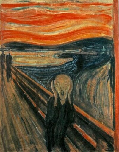 Bildet av Skrik som ble malt av Edvard Munch