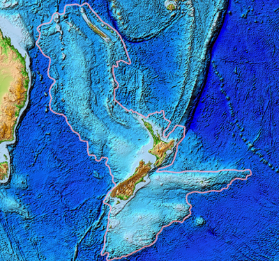 Satelittbilde av nytt kontinent under vann.
