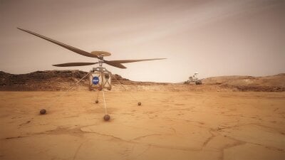 Illustrasjonsfoto av helikopter på Mars.