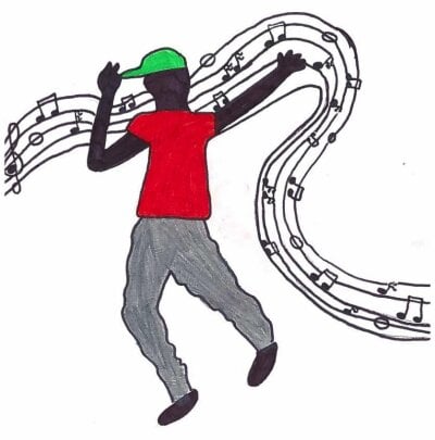 Illustrasjon av en som danser.